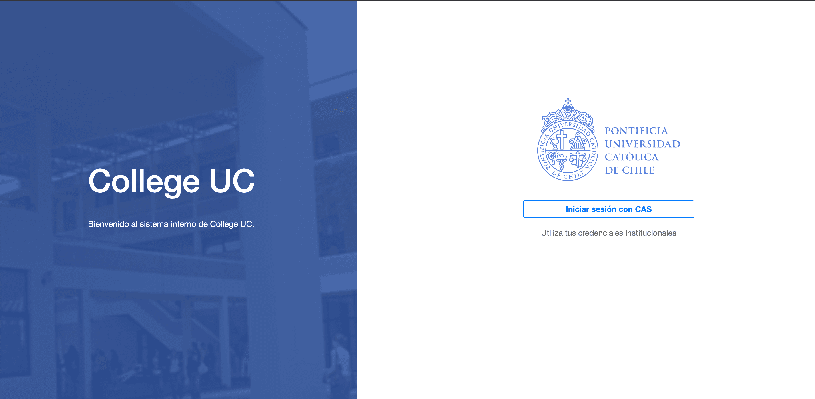 Sistema interno de matrícula del College UC